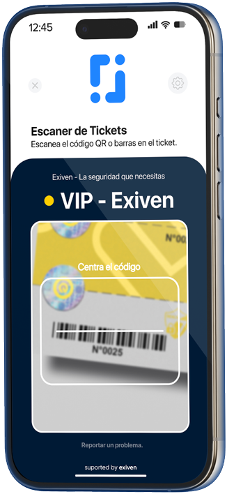 Aplicación Smarticket escaneando un ticket